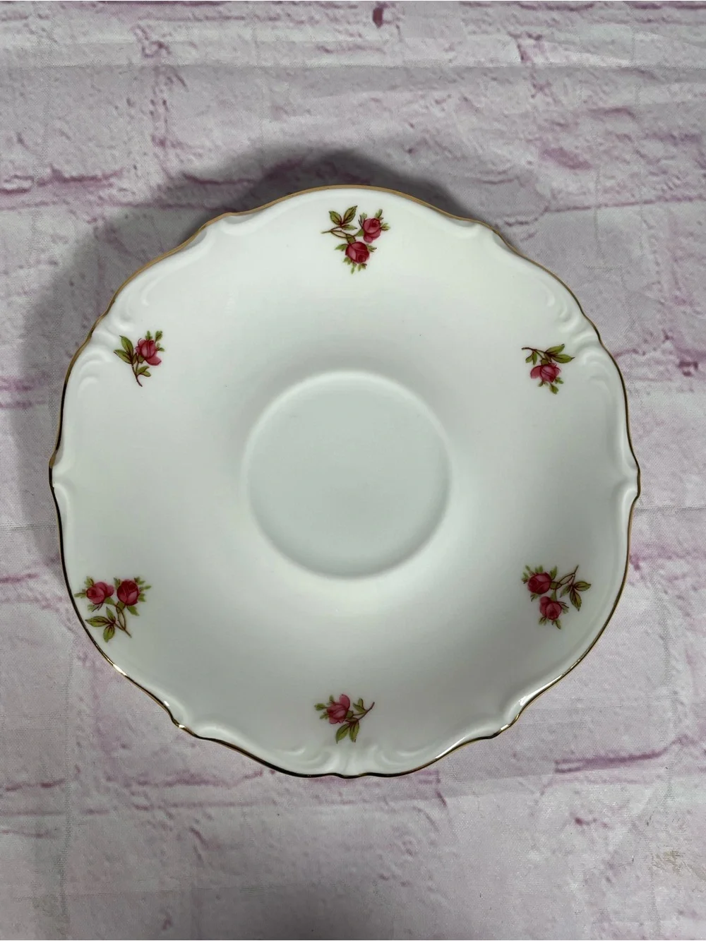 Vintage Winterling Rosebud Bavaria Western Germany Footed Teacup and Saucer Set